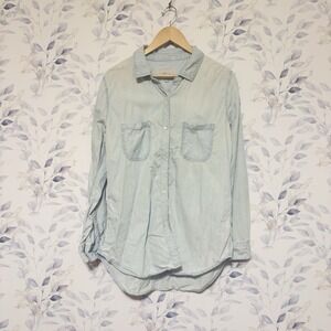 Rails Carter Light Vintage Wash Denim Chambray Button Down Shirt Extra Small